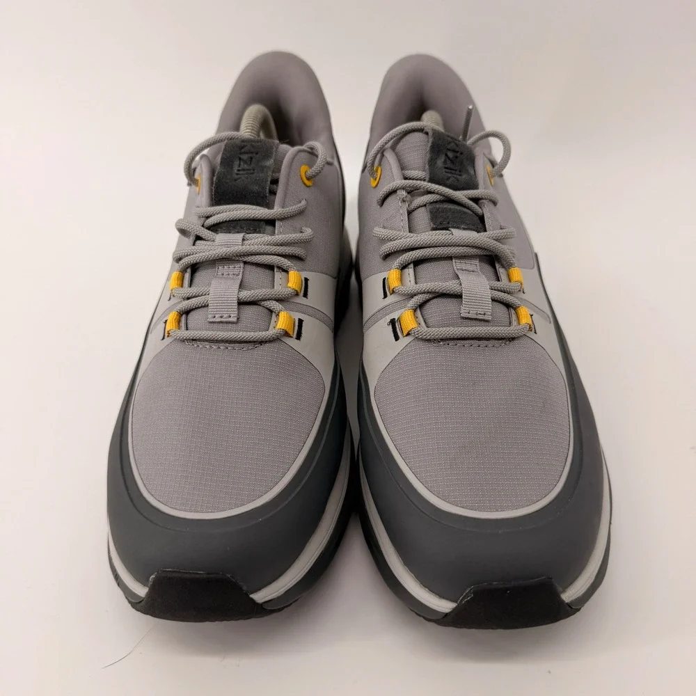 Kizik Lima Men 10 Wide Grey Black Yellow Hands-Free Athletic Casual Sneakers